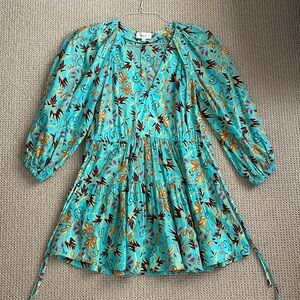 A.L.C. Turquoise Floral Mini Dress